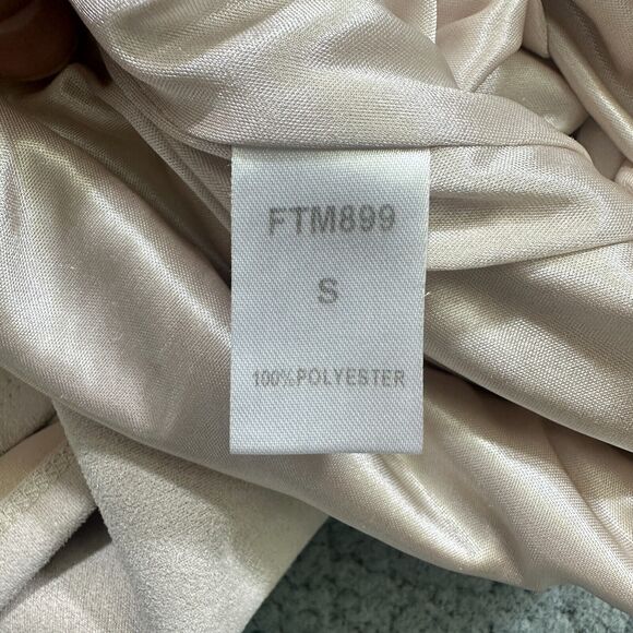 THML Dress Womens Sz.Small Beige Faux Suede V-neck w/Exposed Zipper - Picture 5 of 14